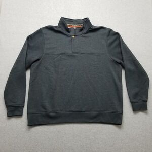 Orvis‎ Sweater Mens 2XL Gray Long Sleeve Pullover Mock Neck Zip Casual